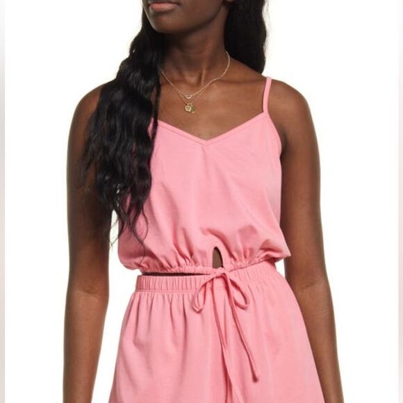 bp Other - BP Tie Front Pajamas Cropped Cami Top Missing shorts Pink Bubblegum
